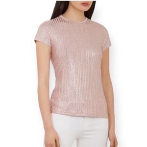 Ted Baker Catrino Pink Metallic Fitted T Shirt